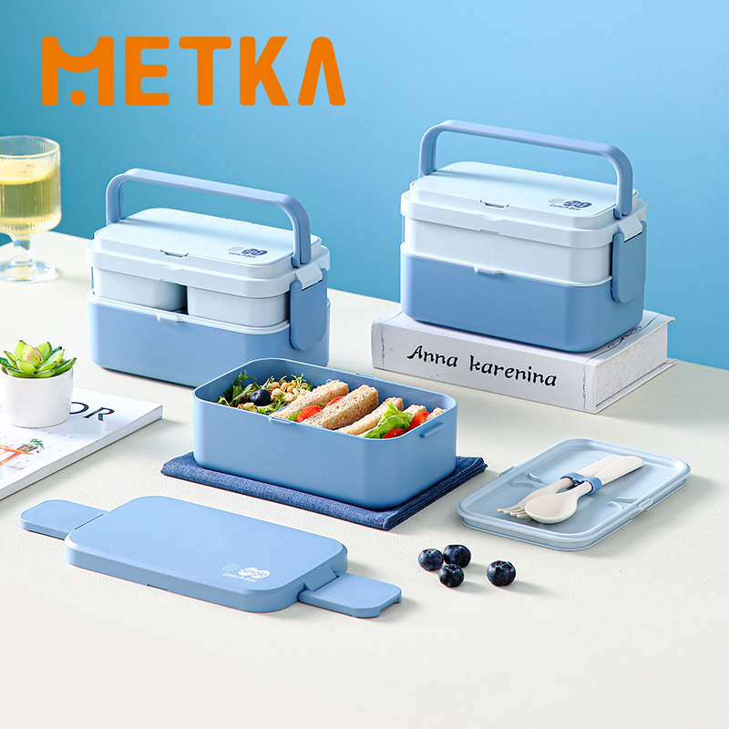 Picnic Lunch Box Bamboo Fiber  - огляд і ціна Bento Box Two Tier