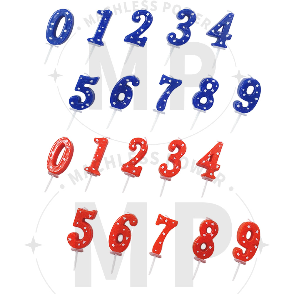 4.5cm Red Blue Number Star Bir - огляд і ціна Japanese Candle Wax